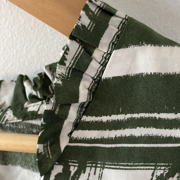 BNWT F&F Olive Green Aztec Pattern Lightweight Grandad Collared Blouse Size 14 - Picture 8 of 13